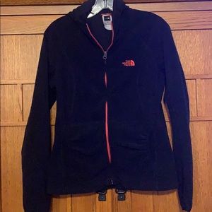 North face black fleece jacket